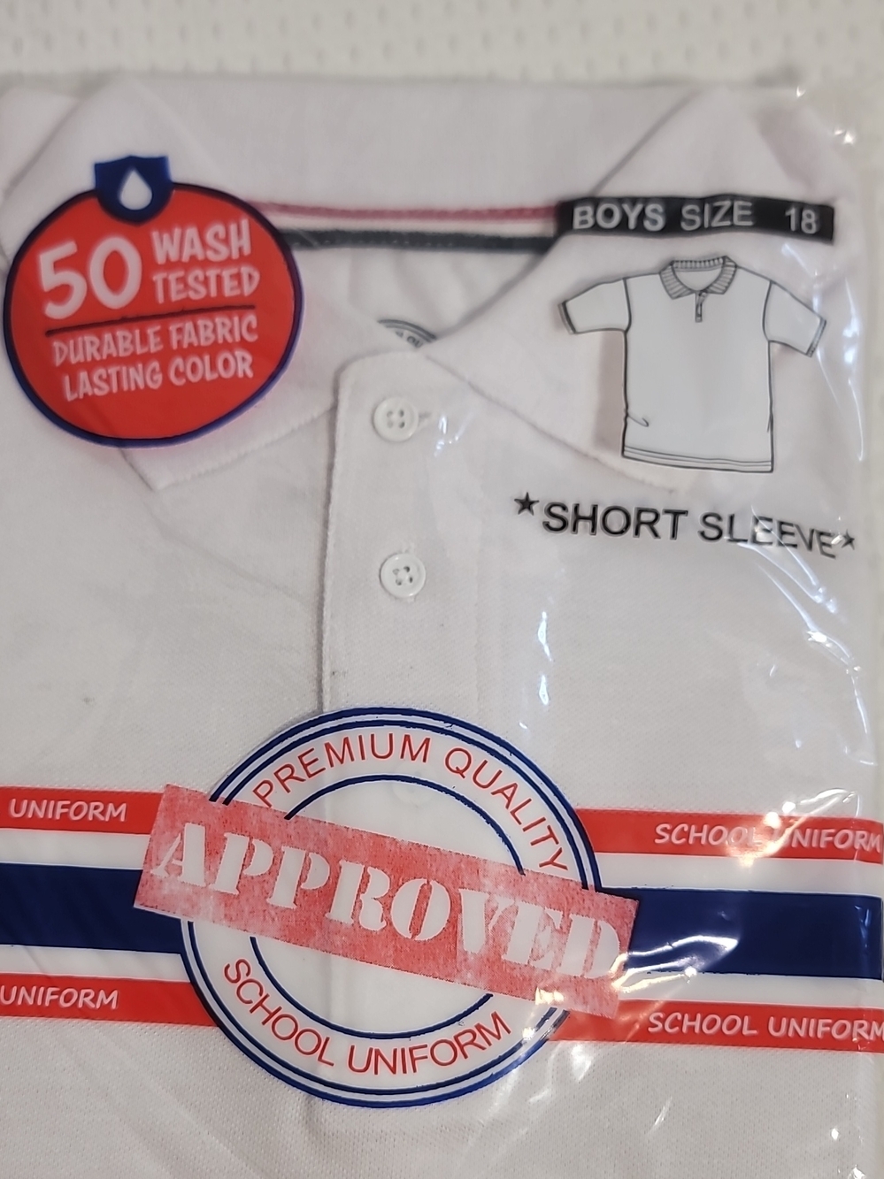 Boys' Short Sleeve Polo Shirt - White